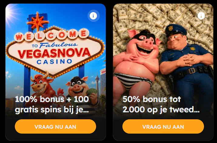 Bonussen bij VegasNova Casino