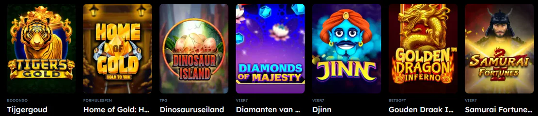 Populaire rubrieken in het casino